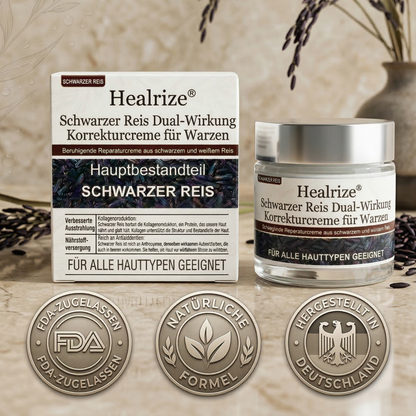 ⭐ Bestseller  | Healrize® Schwarzer Reis Dual-Wirkung Korrekturcreme für Warzen