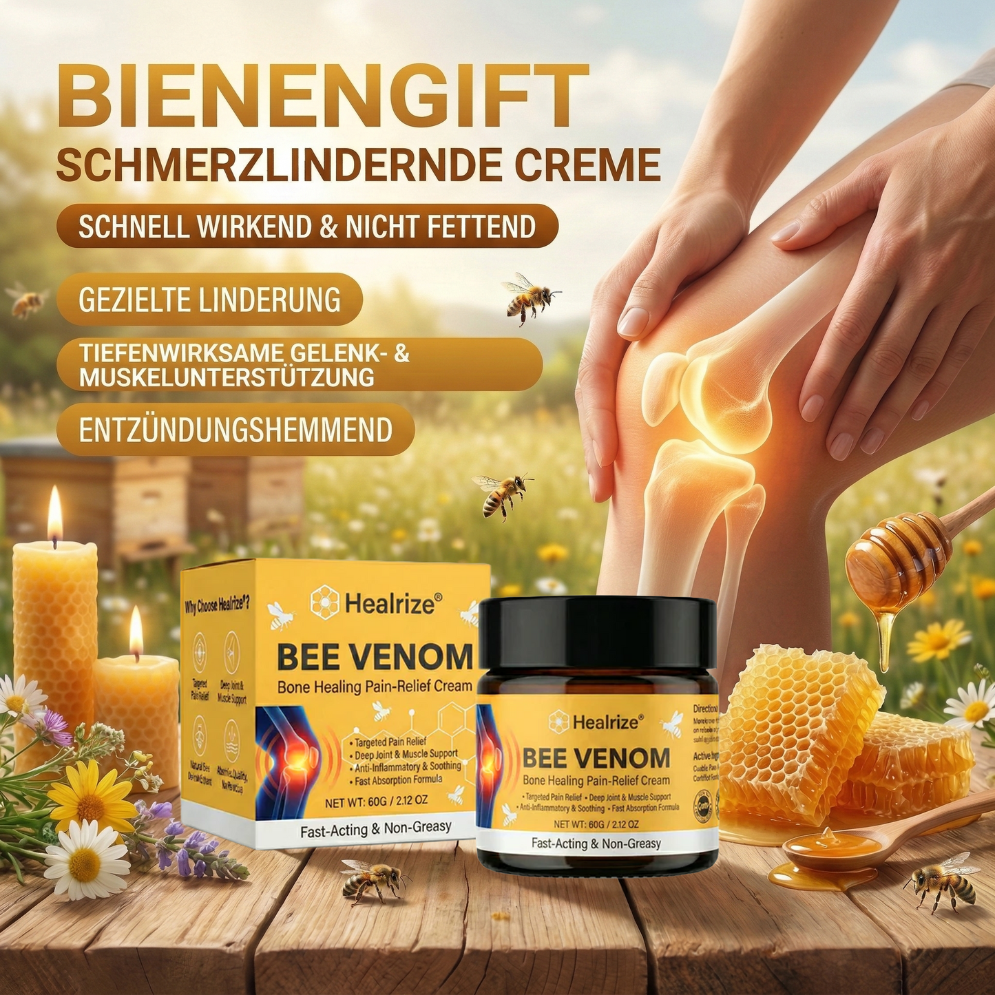 🐝Healrize® Bienengift-Creme – Chronische Gelenkschmerzen schnell beenden-Z