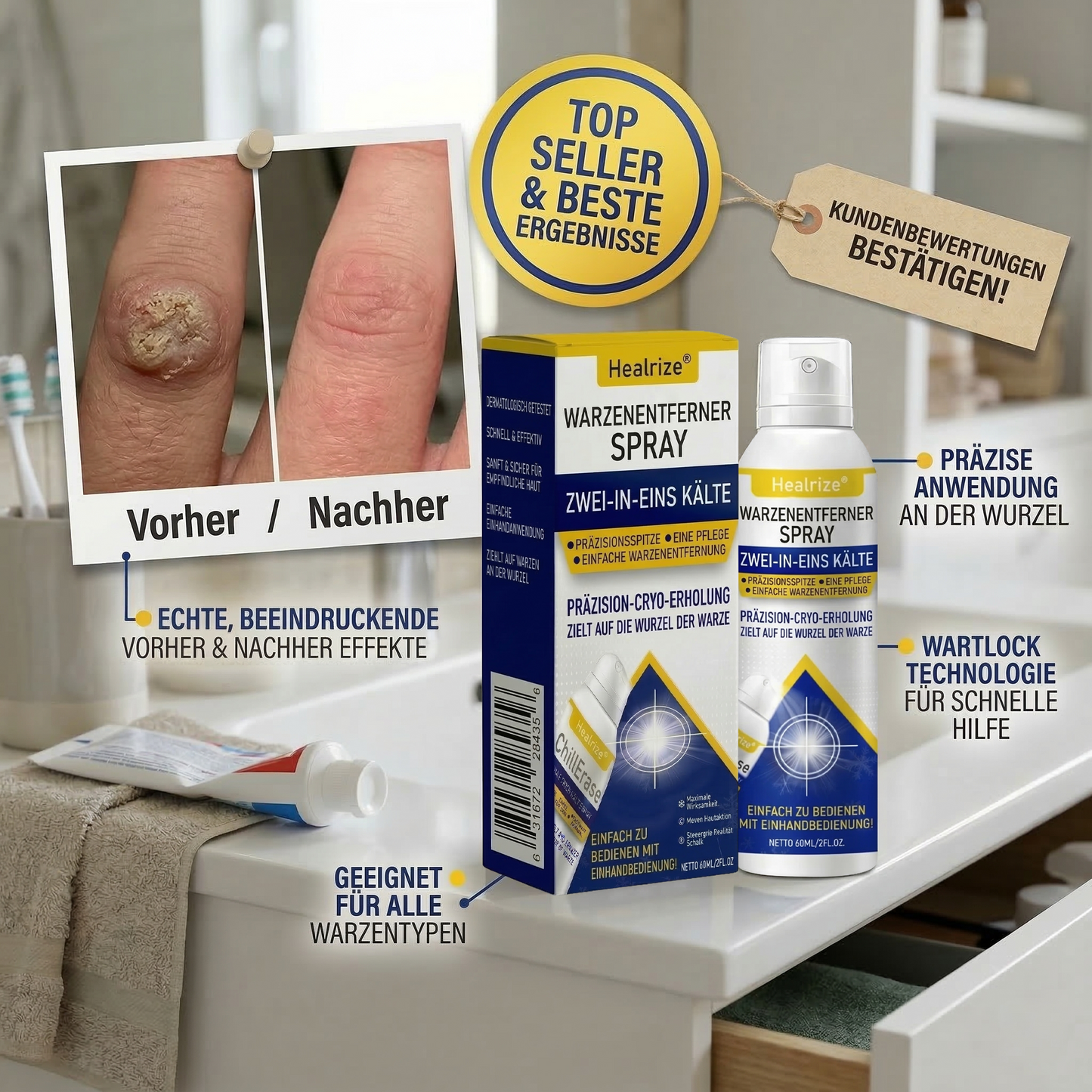 Healrize® Kälte-Spray zur Warzen-Erneuerung &amp; Korrektur——Z