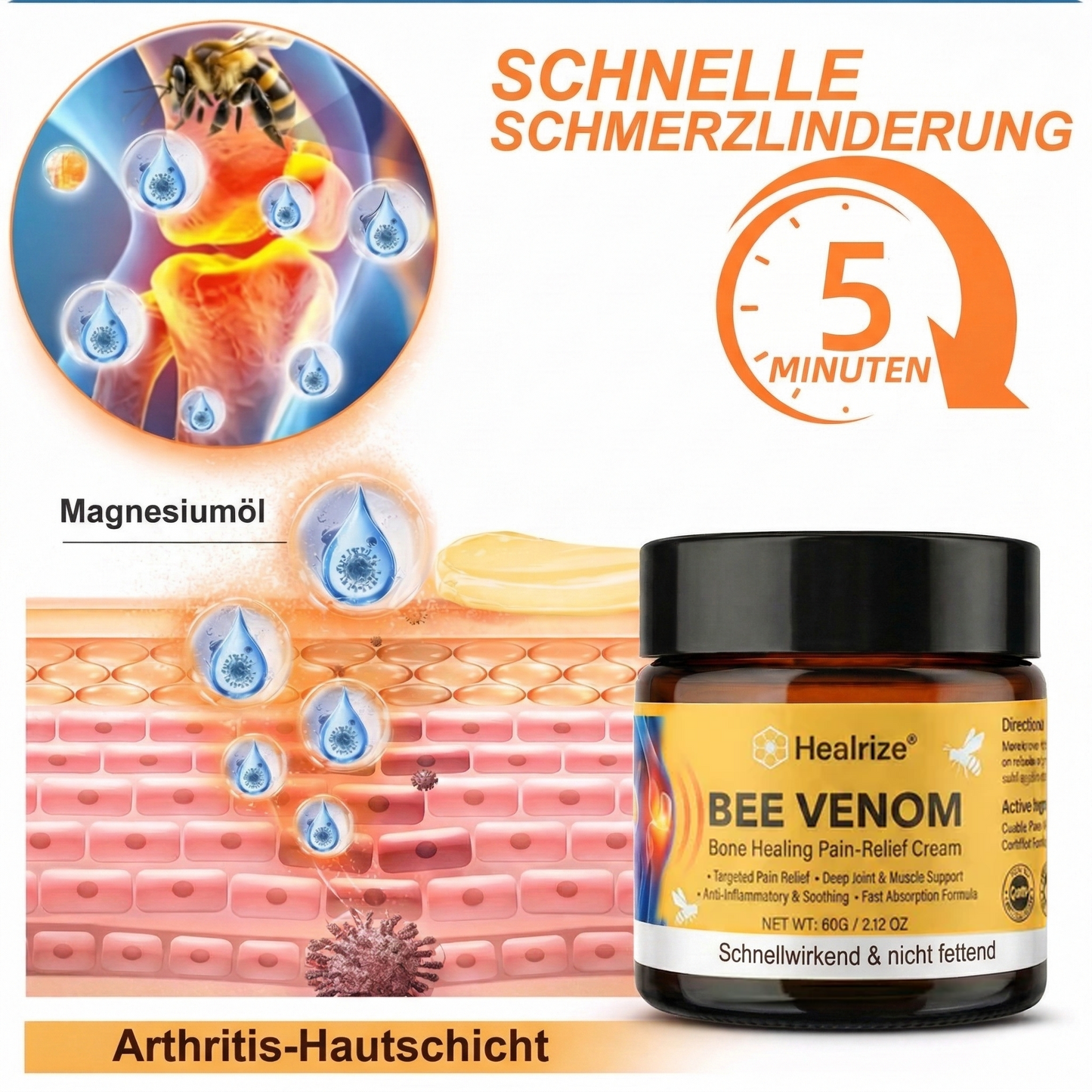 🐝Healrize® Bienengift-Creme – Chronische Gelenkschmerzen schnell beenden-Z