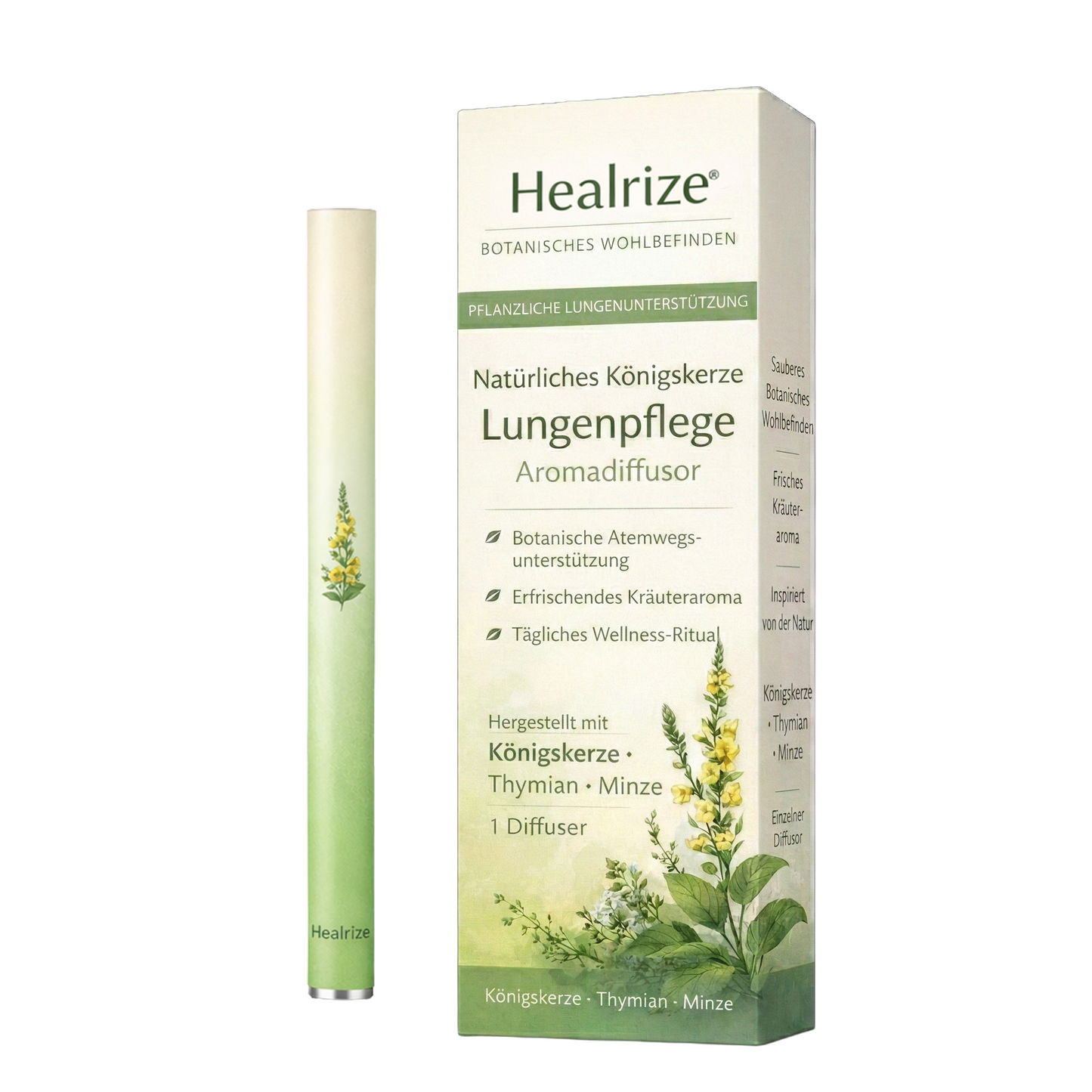 🍃Healrize® Natural Mullein Lung Support Aroma Diffuser – Deep Lung Cleanse Support