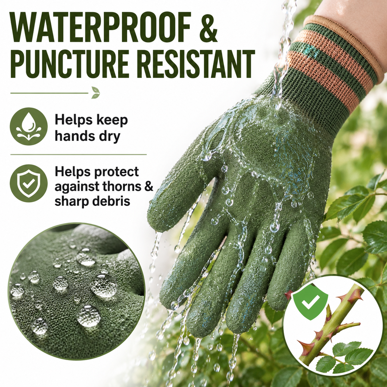 🍂Sfrcord® Heavy-Duty Waterproof Gardening & Work Gloves with Anti-Slip Rubber Grip