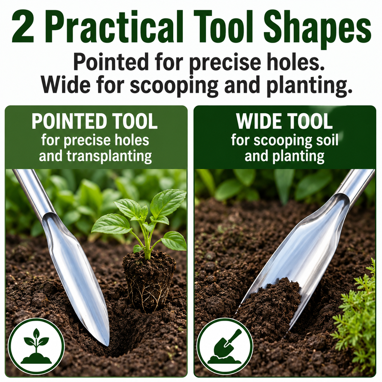 🍂MCOIKY® Stainless Steel Garden Digging & Transplanting Tool Set